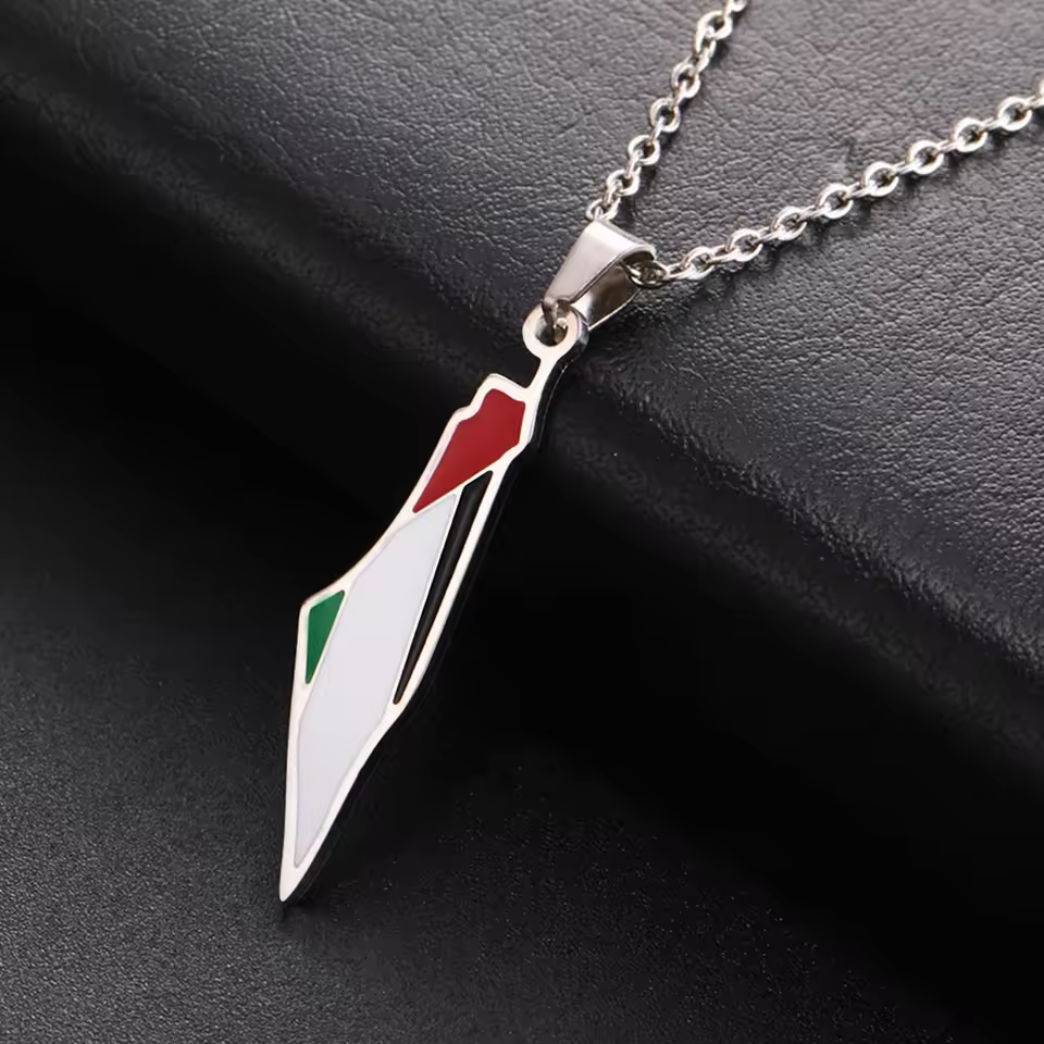 Palestine Pride Map Necklace