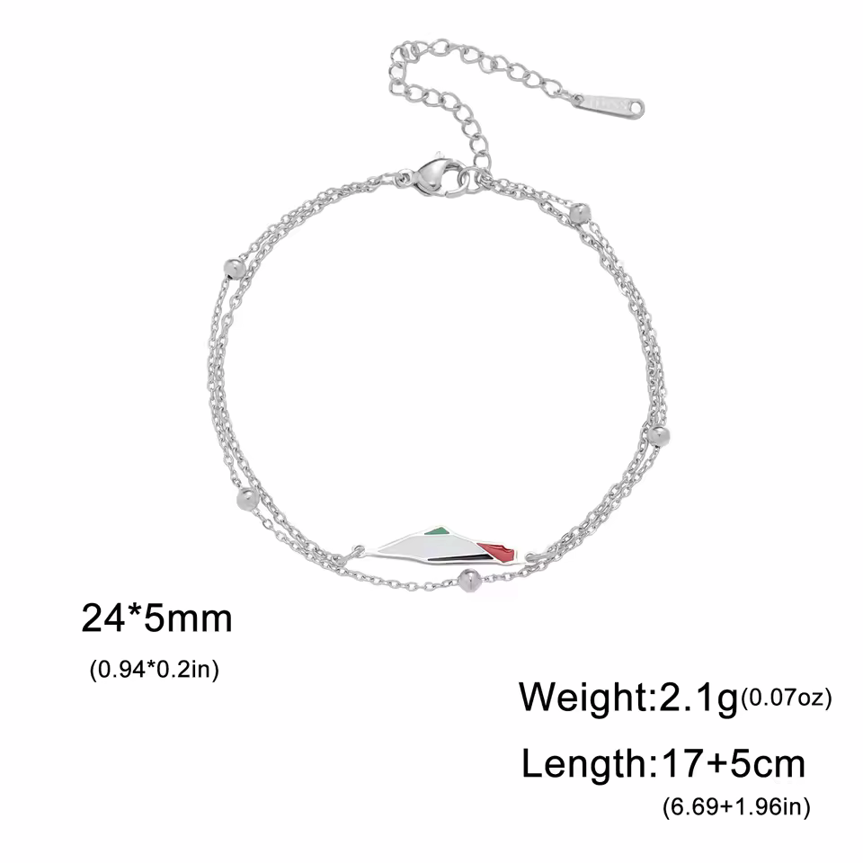 Palestine Map Bracelet