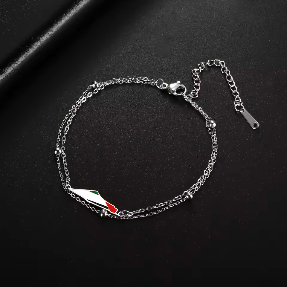 Palestine Map Bracelet