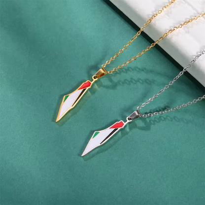 Palestine Pride Map Necklace