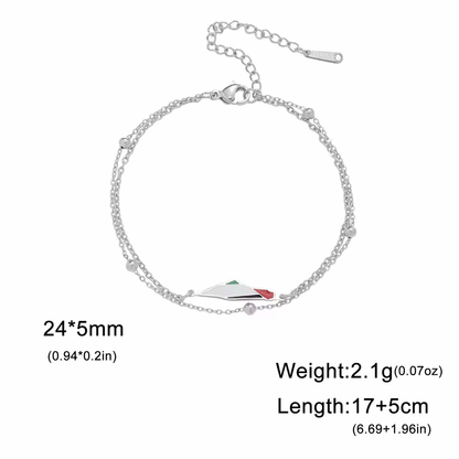 Palestine Map Bracelet
