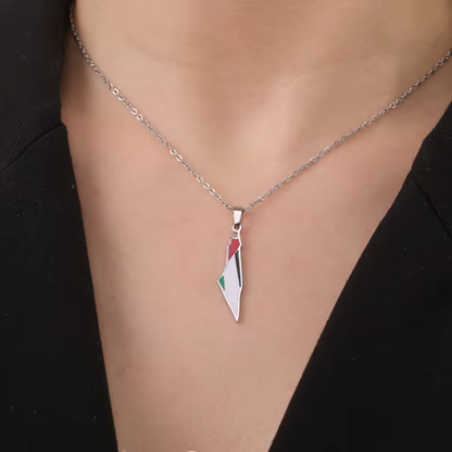 Palestine Pride Map Necklace